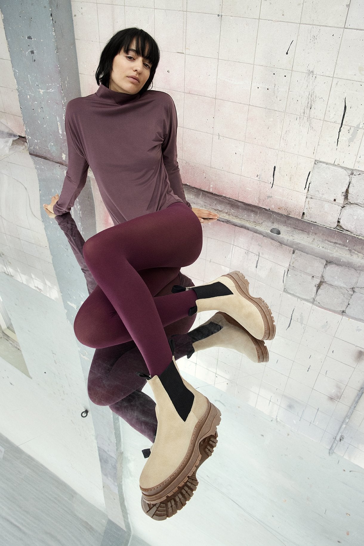 Powder Chelsea Suede Beige Boots LAST1104 - 2