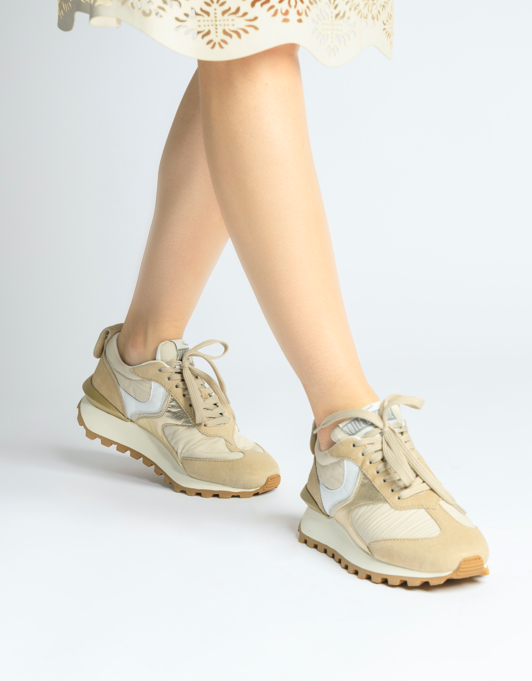 Qwark Woman Beige Platinum Chunky Sneakers 2016557161E15 - 2