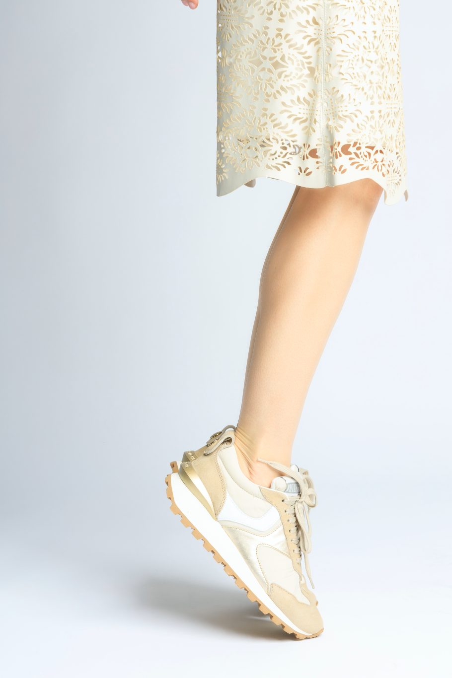Qwark Woman Beige Platinum Chunky Sneakers 2016557161E15 - 8