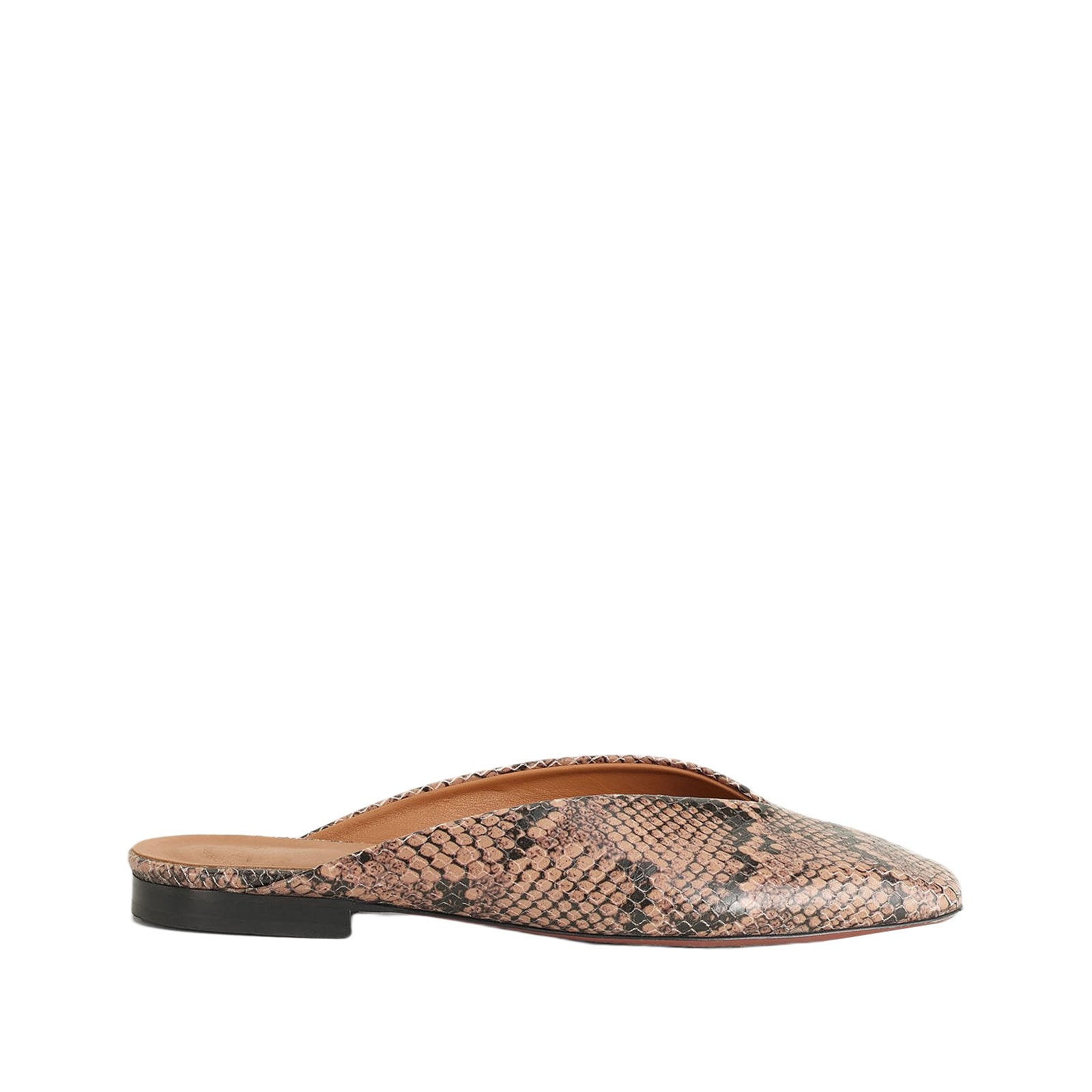 Arnesano Brown Printed Snake Flats 110844 - 1