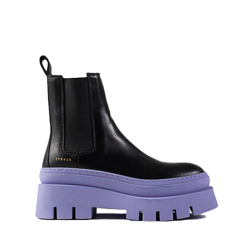 Vitello Black Lilac Chelsea Boots CPH686_LILAC - 1