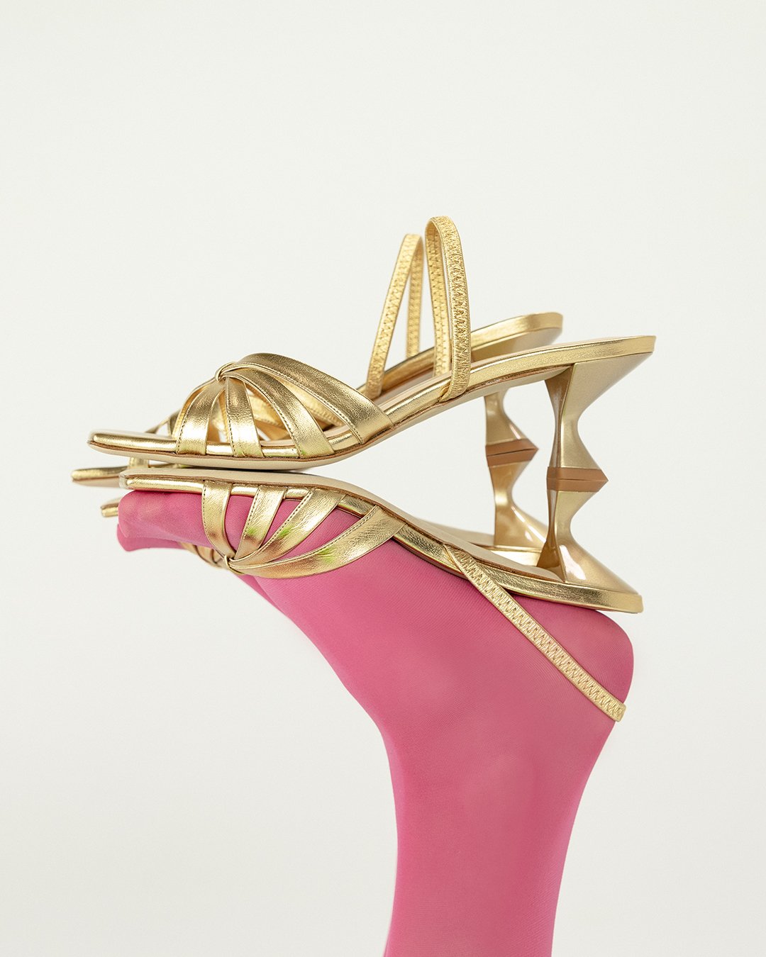 Amaya Gold Metallic Leather Sandals - 2