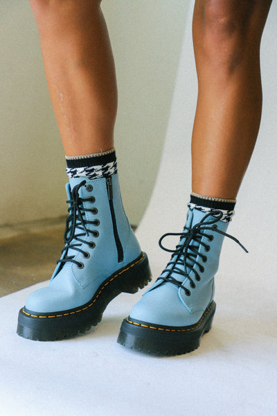 DR. MARTENS Jadon III Pisa Card Blue Leather Platform Boots eNibbana