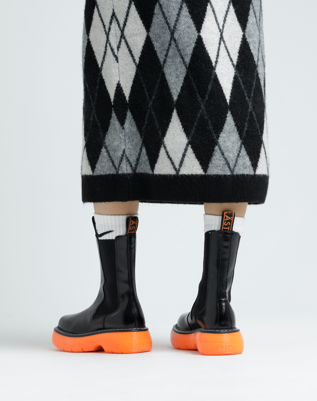 Joy Black Orange High Chelsea Boots LAST1707 - 12