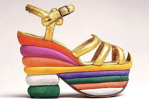 Color platform shoes