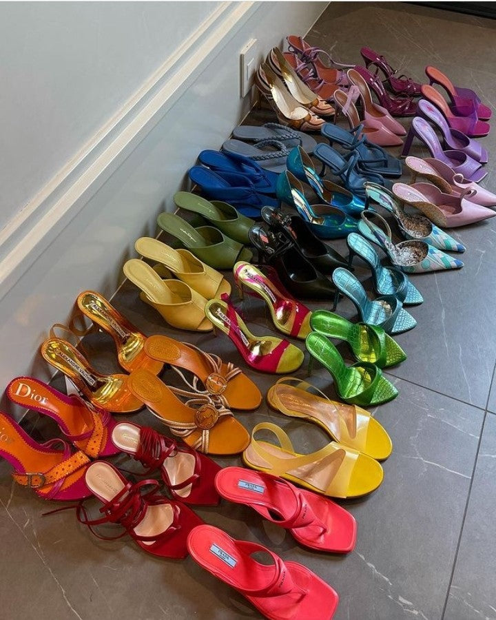 Neon multi colored 2025 heels
