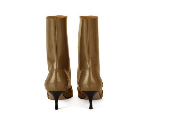 Marla Rusty Gold Patent Leather Pull-on Boots