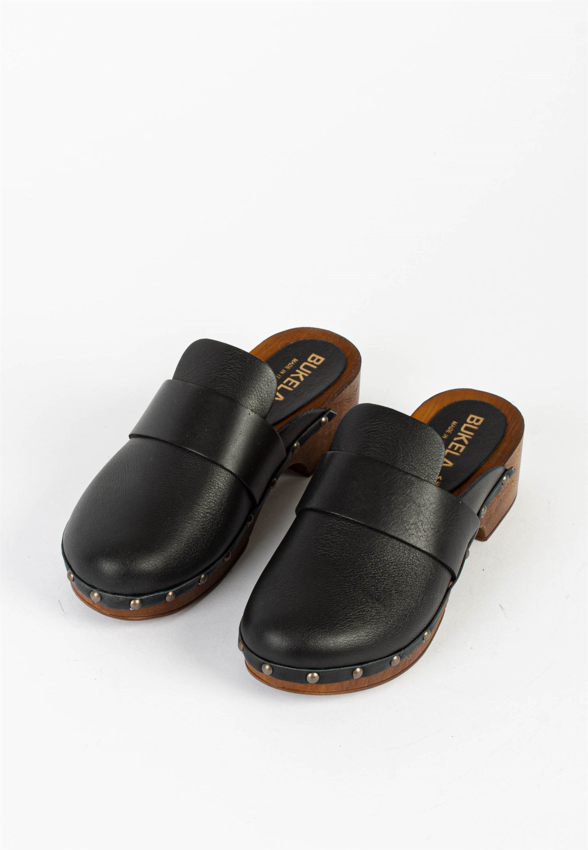 Ester Black Studded Leather Clogs ESTER-BLACK - 3