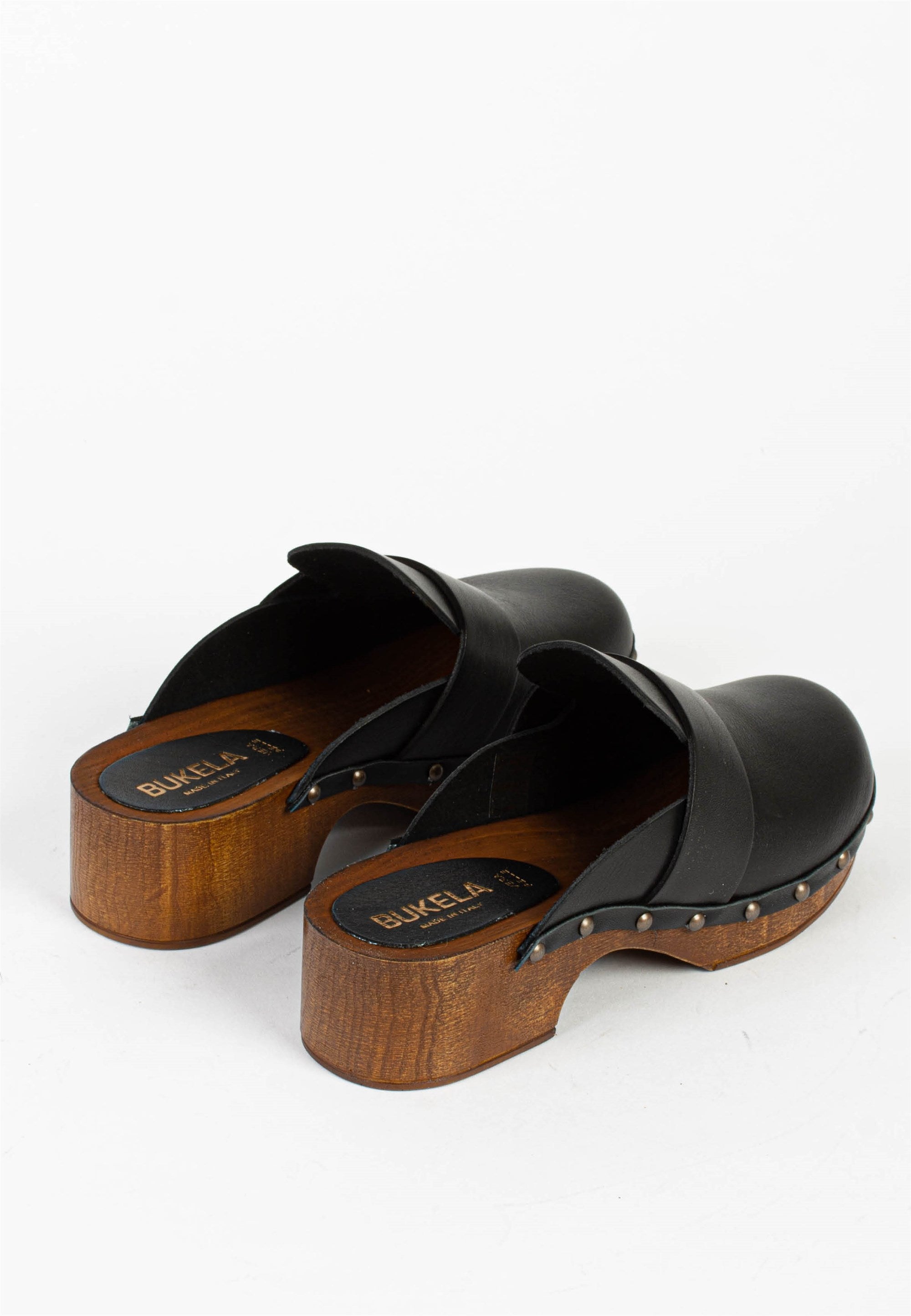 Ester Black Studded Leather Clogs ESTER-BLACK - 4