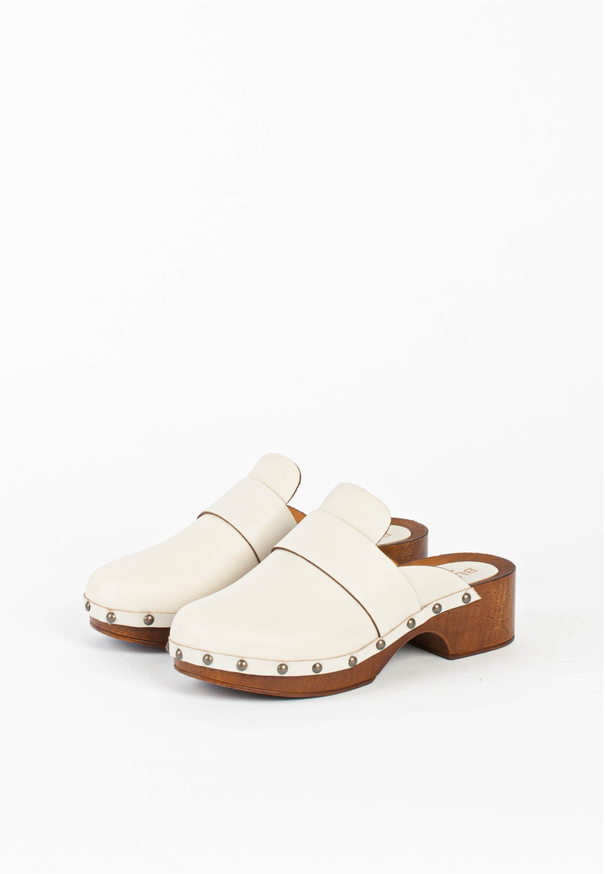 Ester Milk Studded Leather Clogs ESTER-MILK - 5