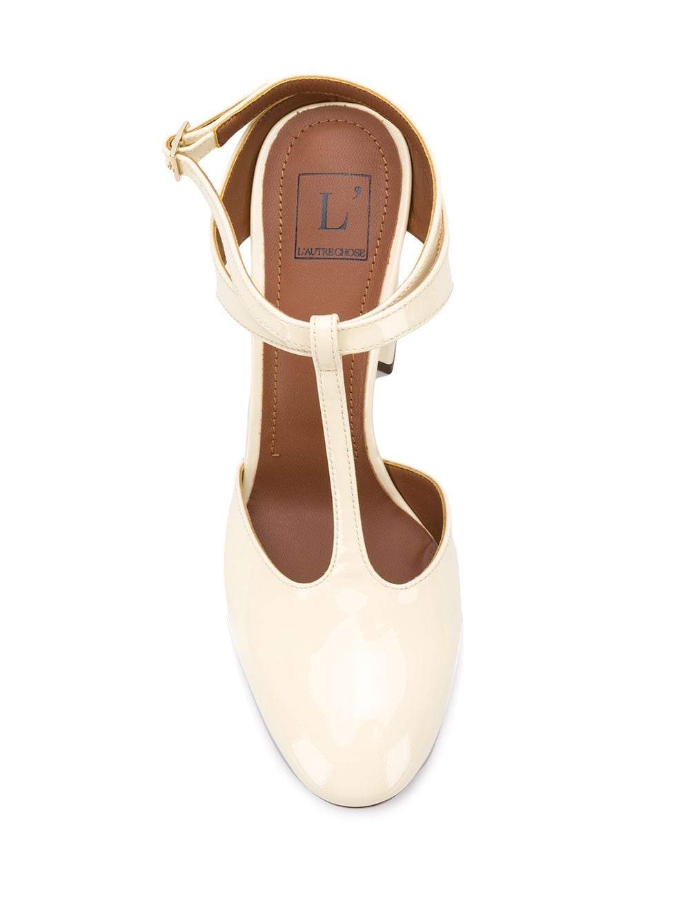 T-Bar Court Shoes In Milk White Patent Leather Heels LDL053.95CP00413044 - 8