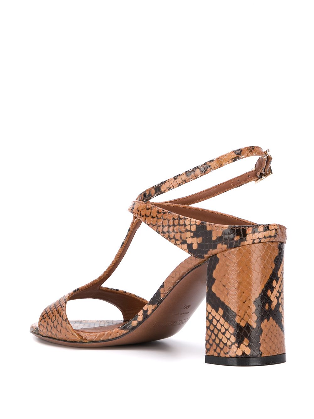 Open Toe Sandals In Cigar Python Print Leather LDL054.95CP29112106 - 6