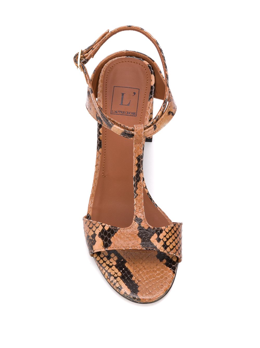 Open Toe Sandals In Cigar Python Print Leather LDL054.95CP29112106 - 5