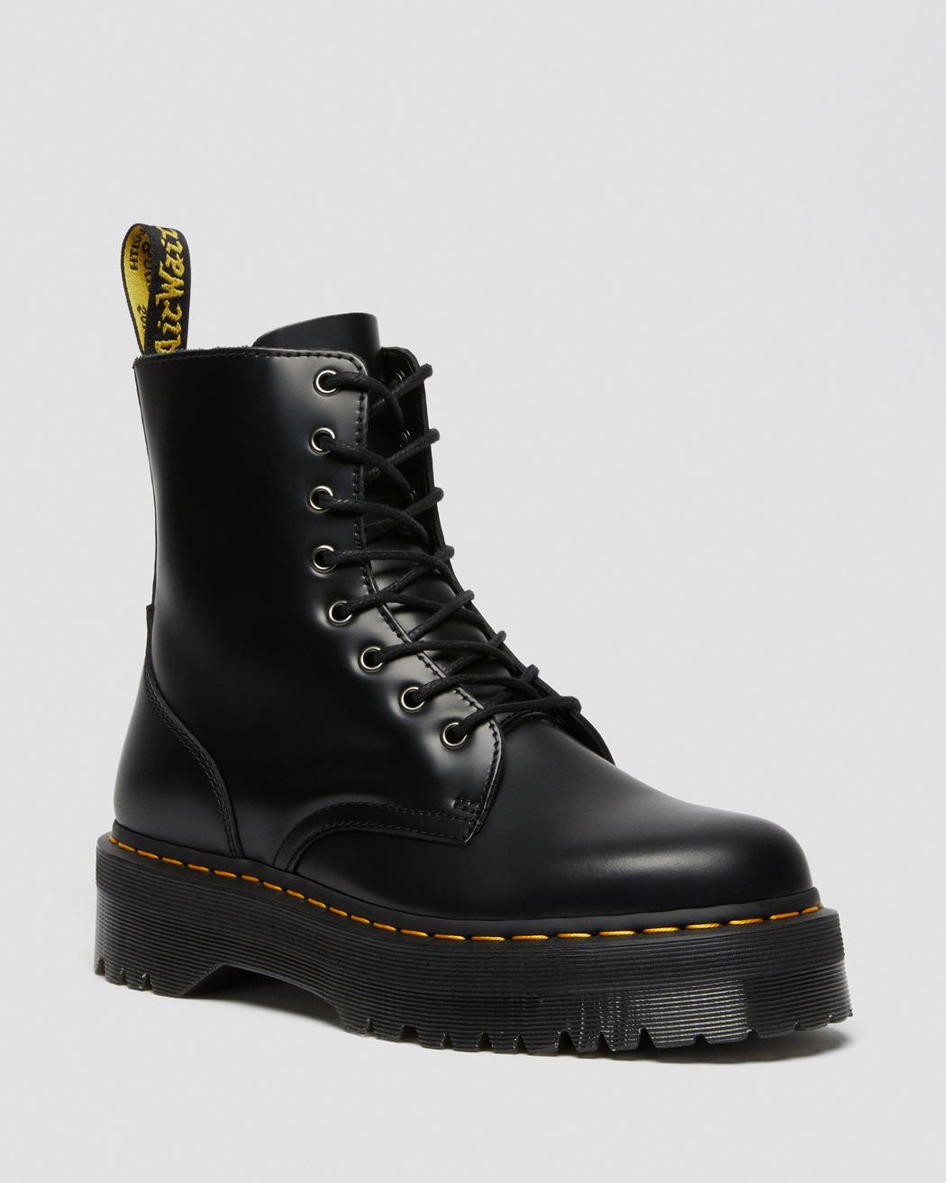 Jadon Black Smooth Leather Platform Boots DM15265001 - 6