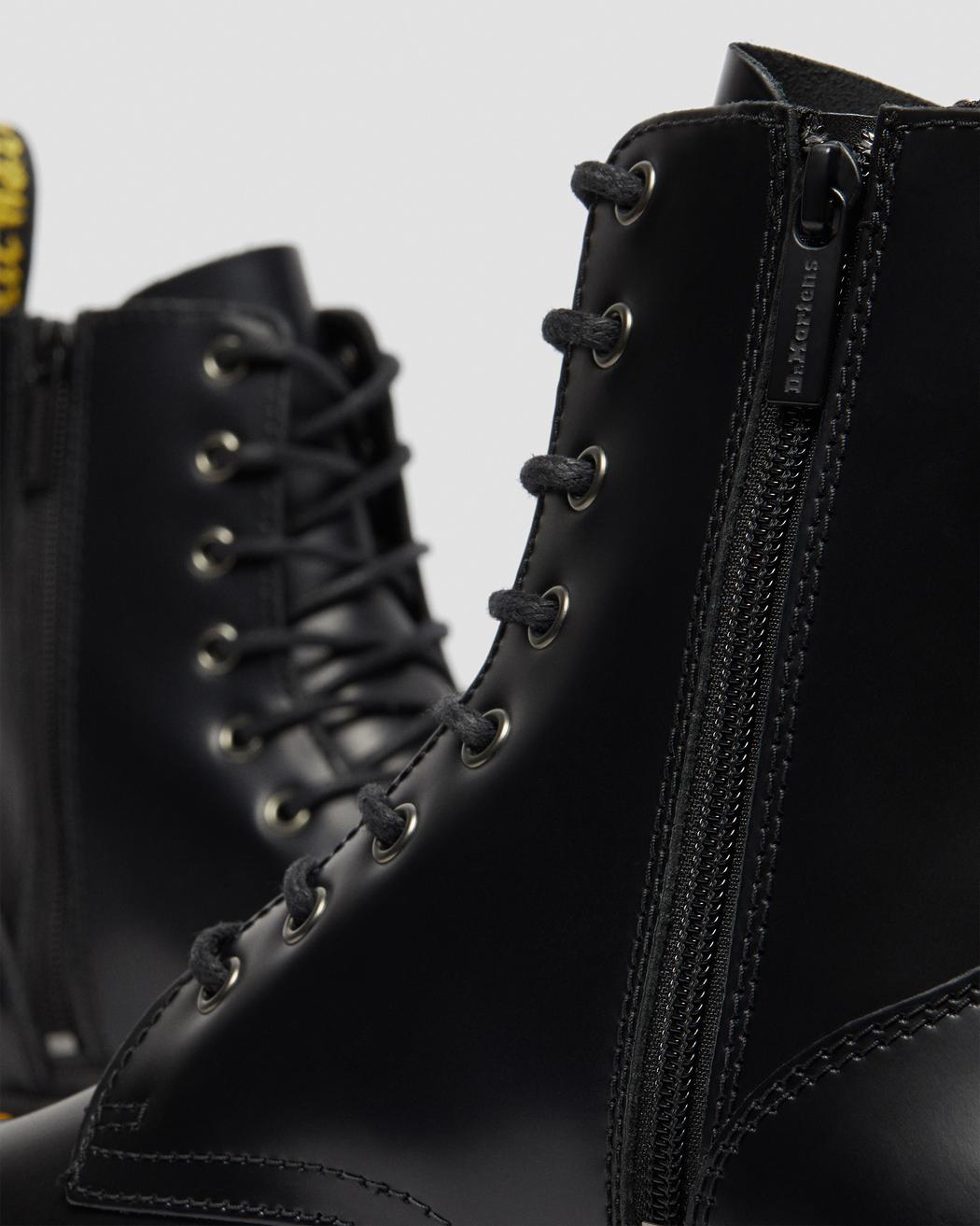 Jadon Black Smooth Leather Platform Boots DM15265001 - 8