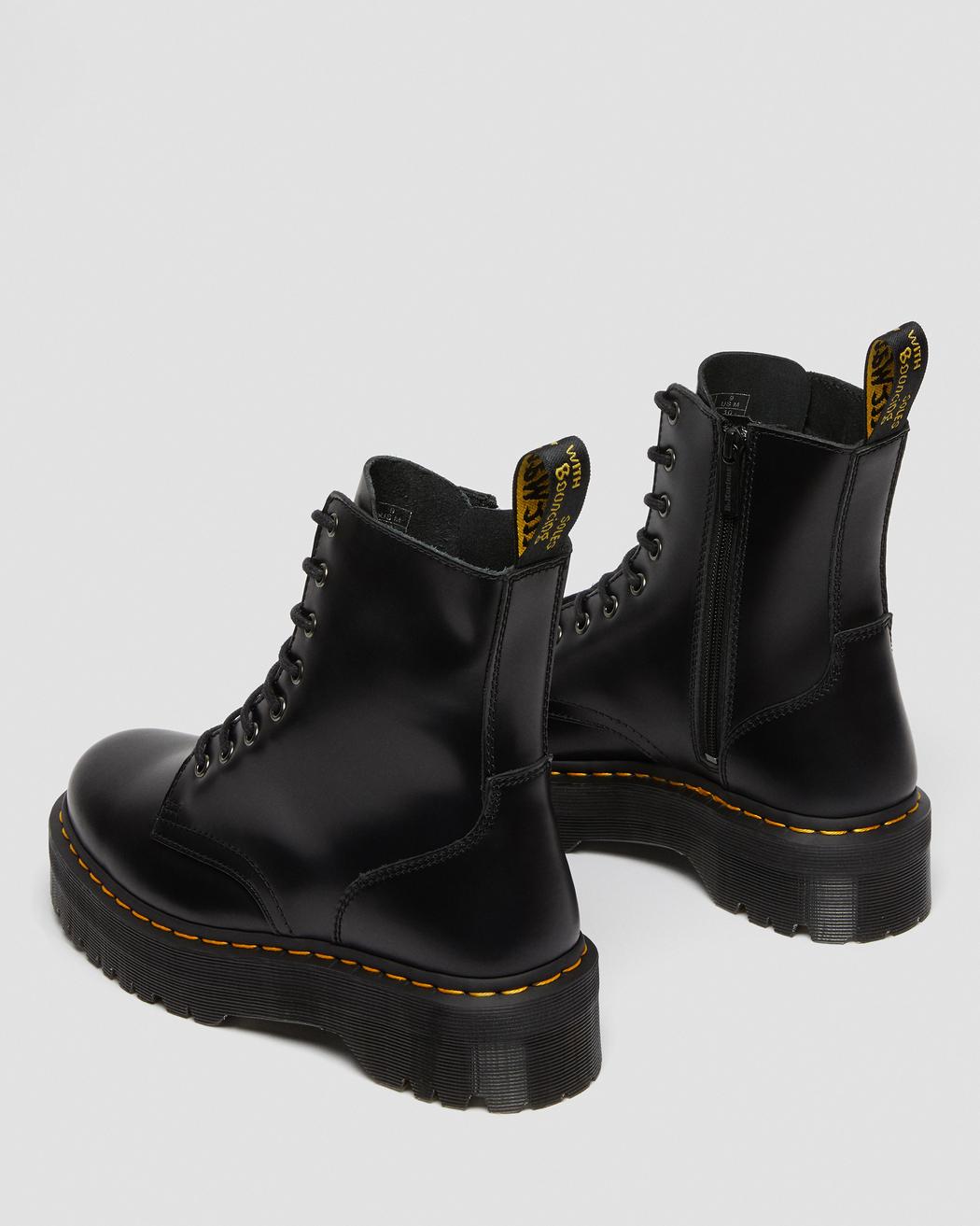 Jadon Black Smooth Leather Platform Boots DM15265001 - 4