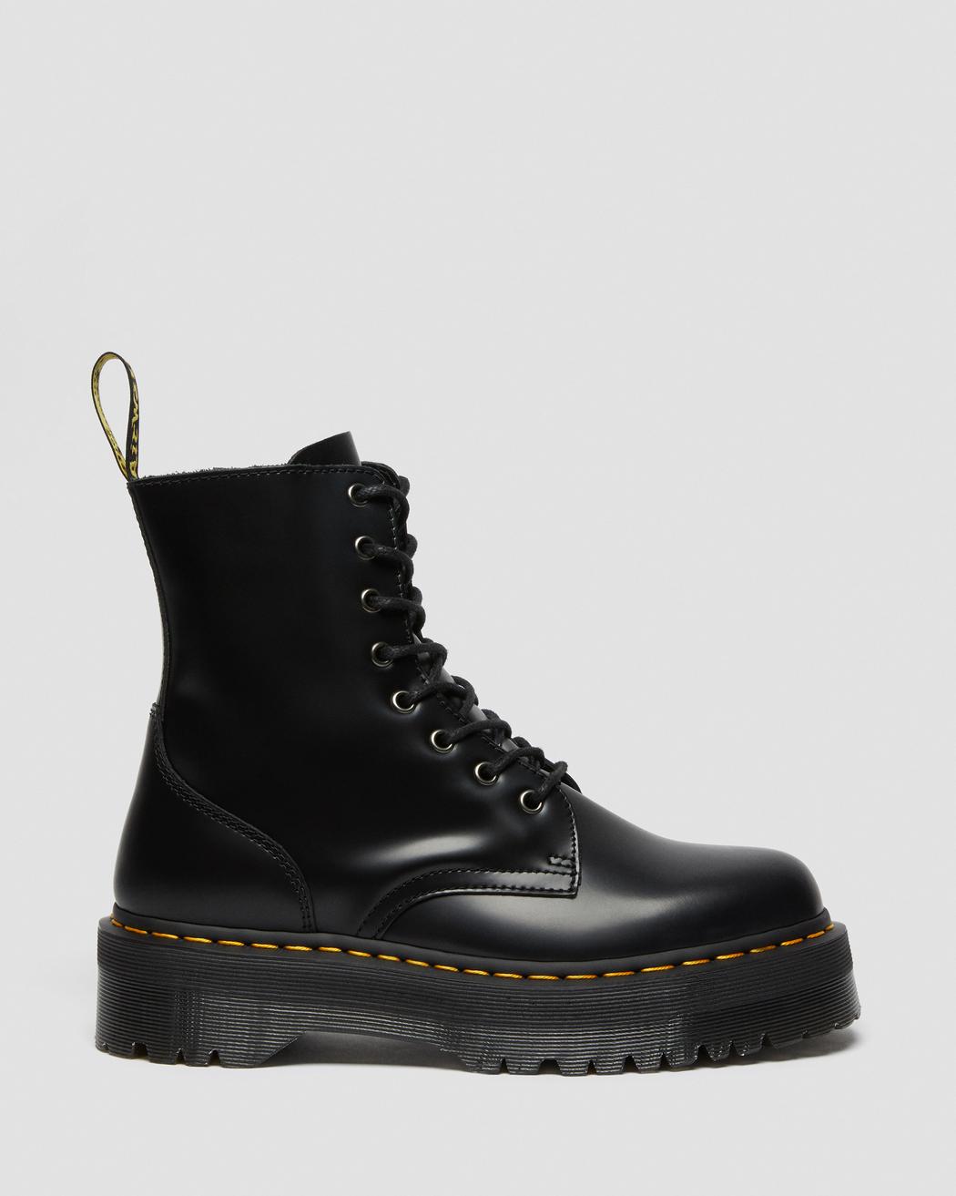 Jadon Black Smooth Leather Platform Boots DM15265001 - 10