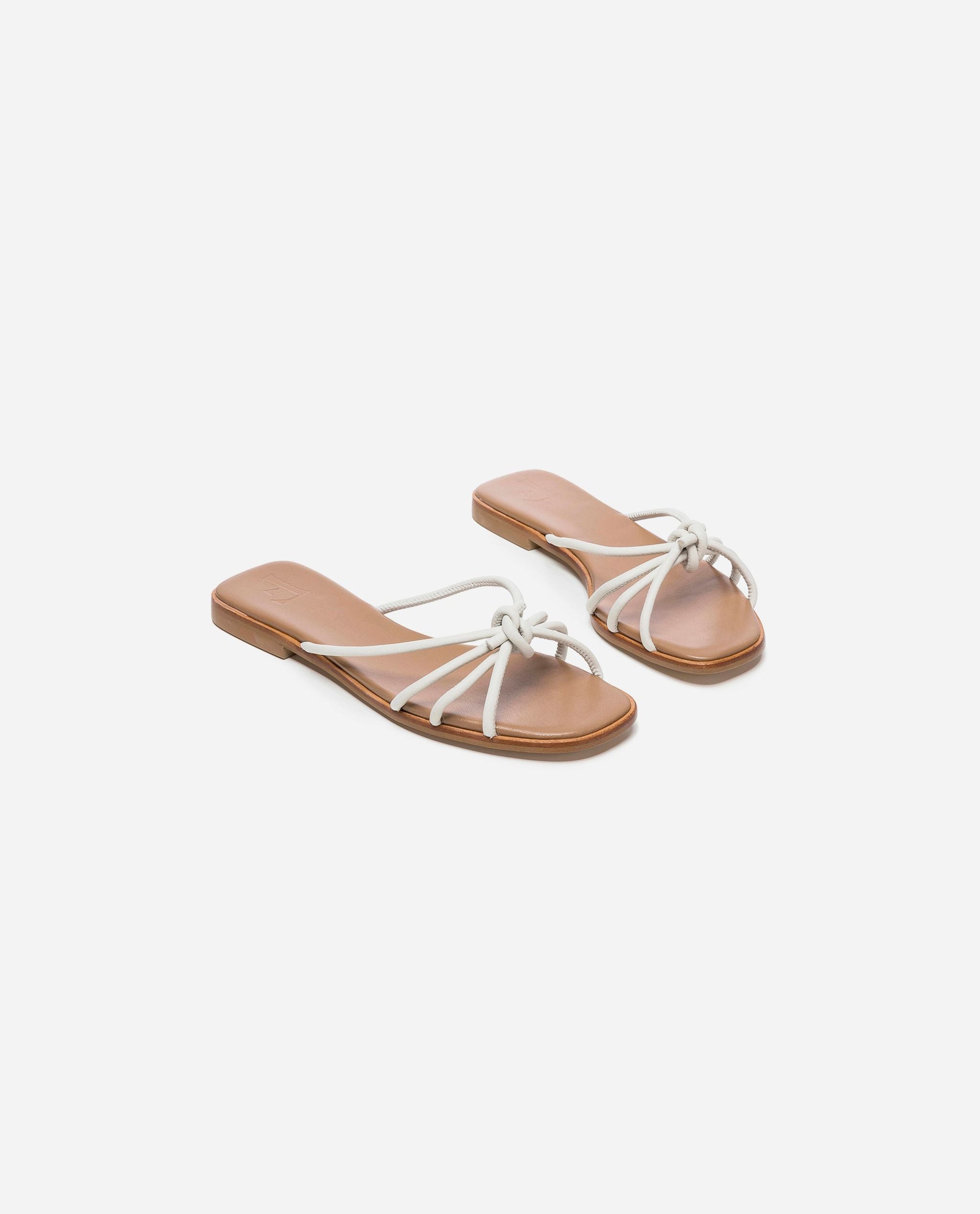 Yvette Leather Off White Flat Sandals Flats 19010700801-008 - 3