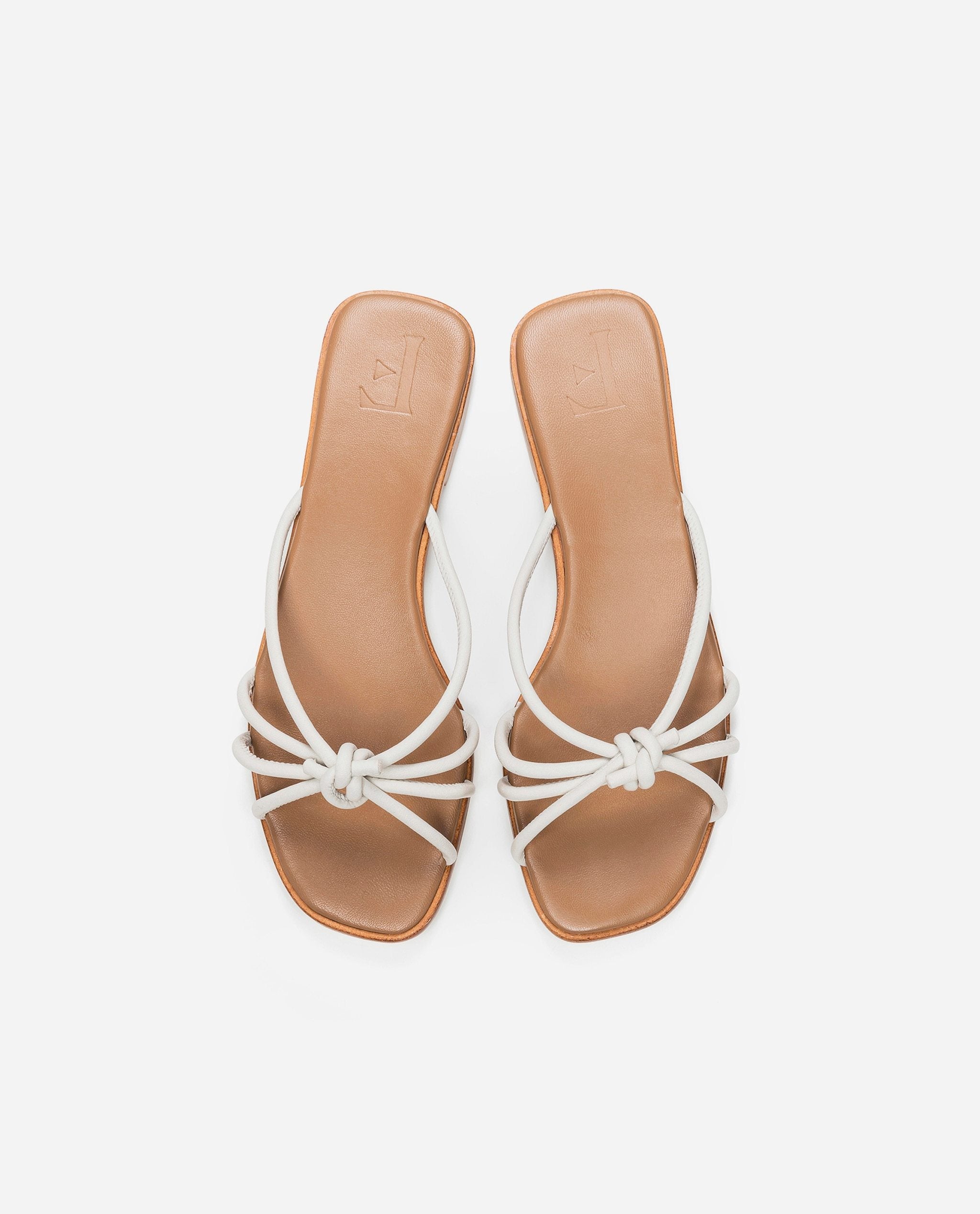 Yvette Leather Off White Flat Sandals Flats 19010700801-008 - 4