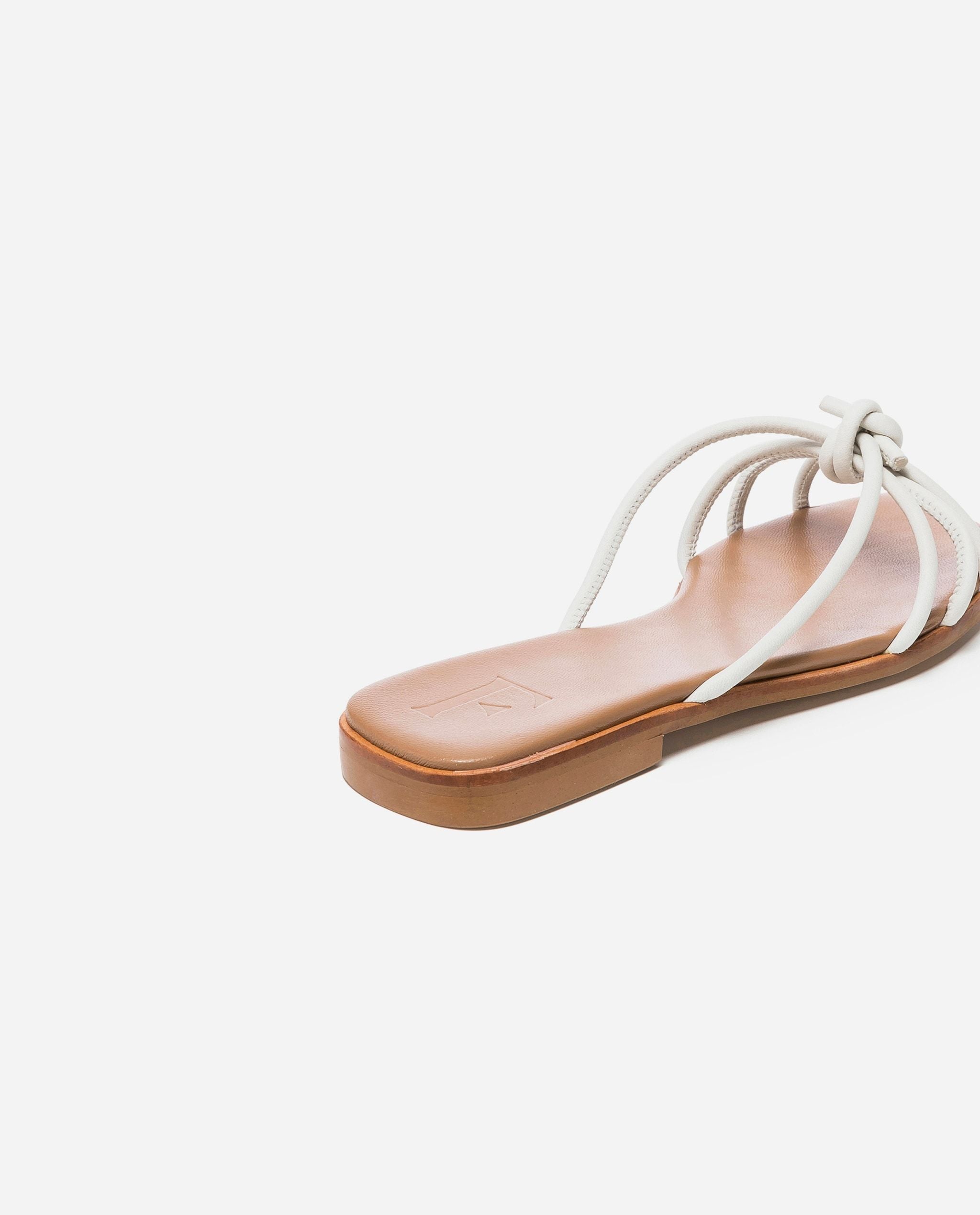 Yvette Leather Off White Flat Sandals Flats 19010700801-008 - 6