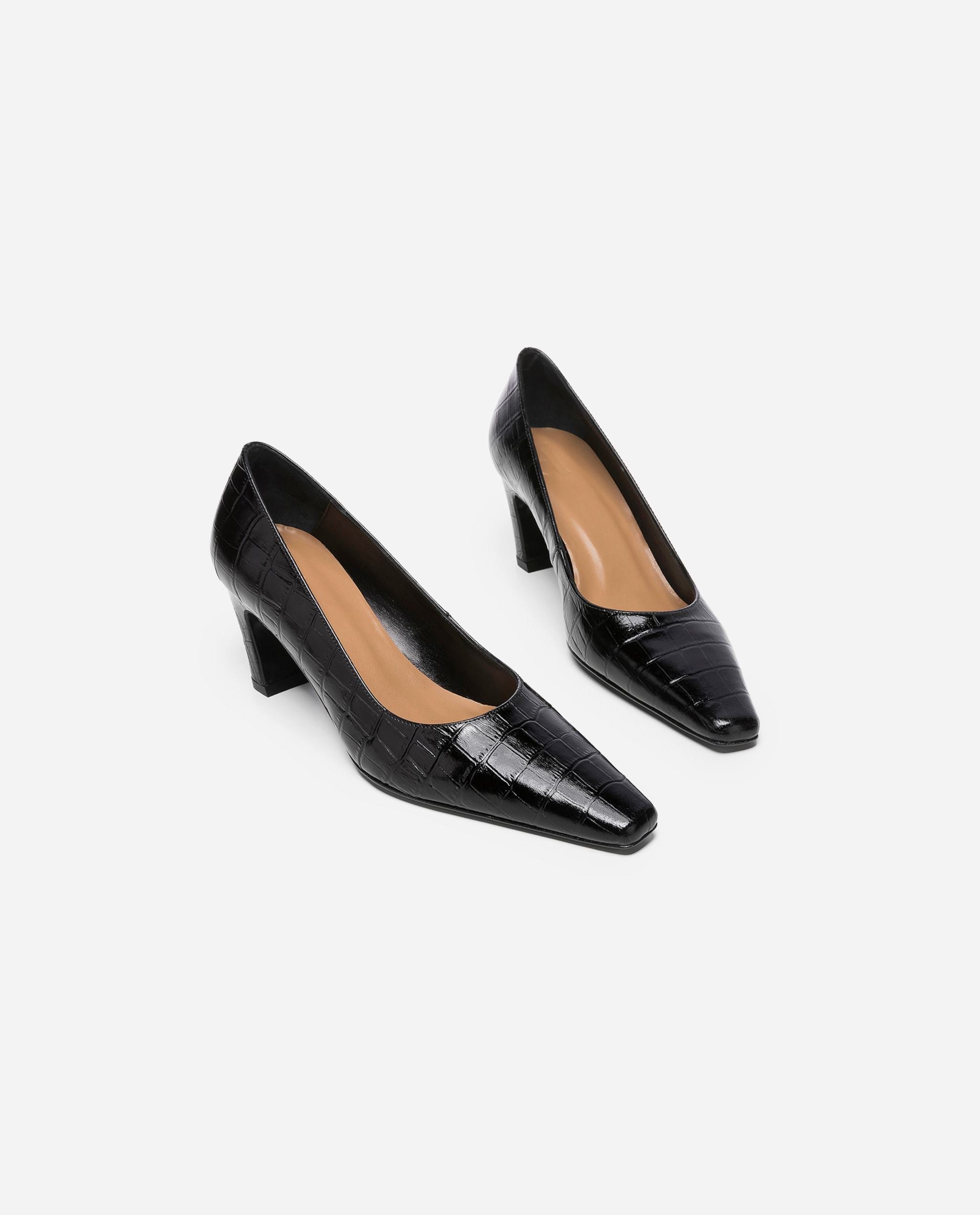 Iggy Nappa Black Croco Shoes 20010411217-001 - 3