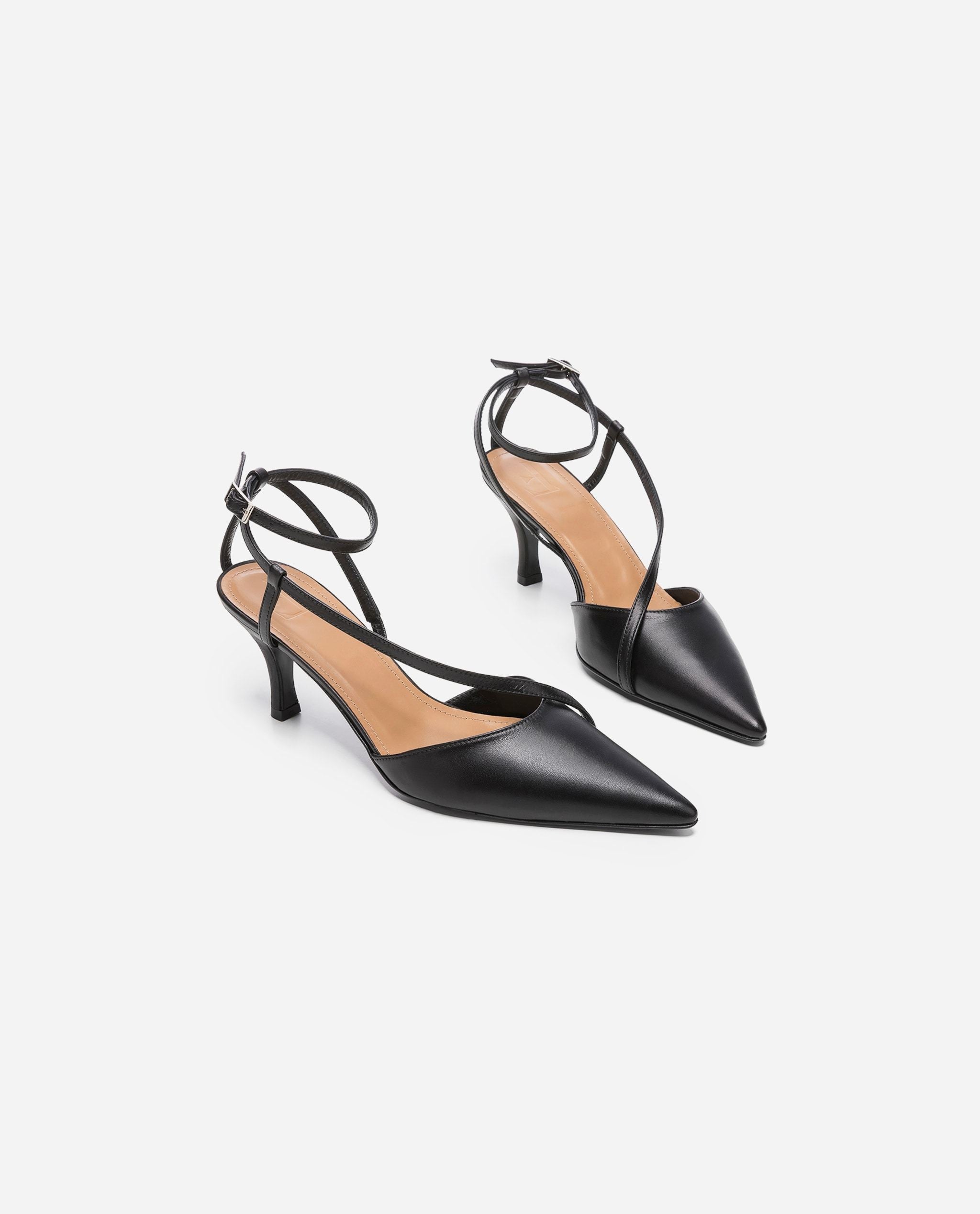 Fay Leather Black Heeled Shoes Heels 20010411601-001 - 3