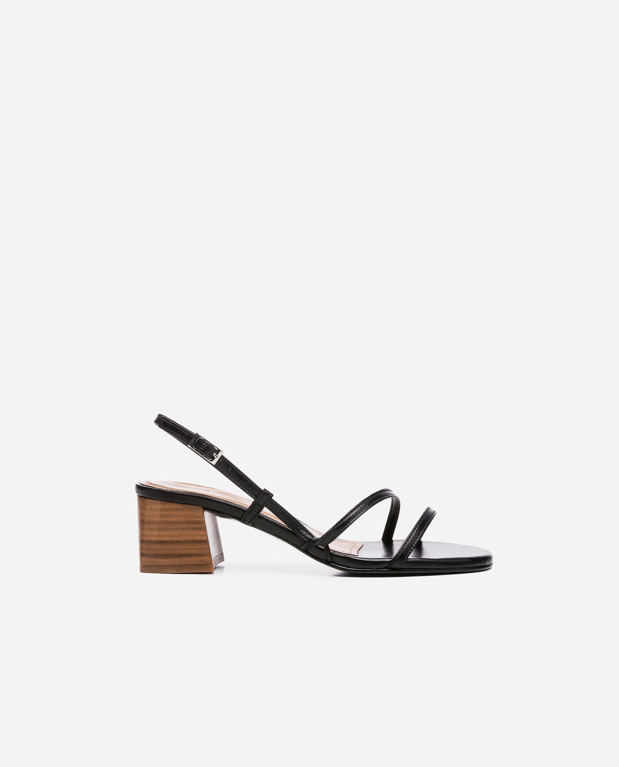 Elsa Leather Black Heeled Sandals 20010411501-001 - 7