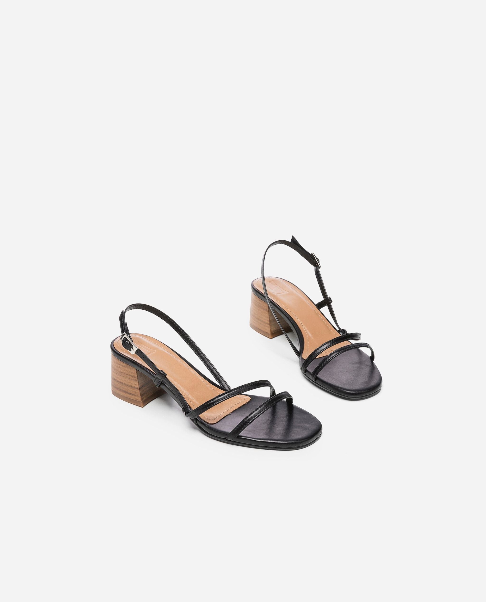 Elsa Leather Black Heeled Sandals 20010411501-001 - 3