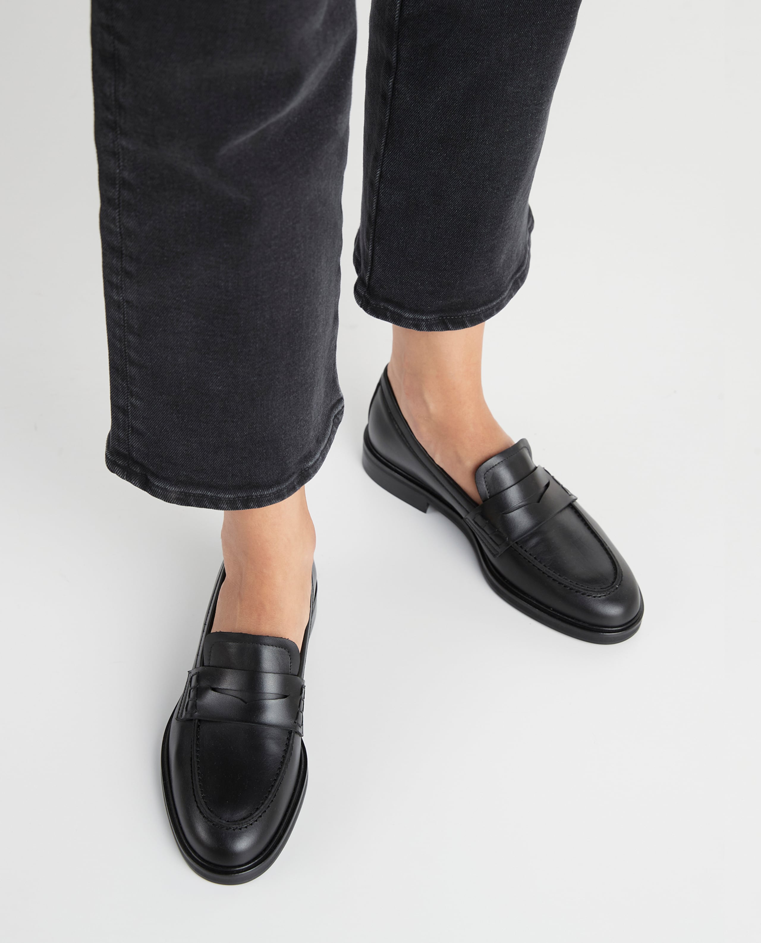 Sara Black Leather Loafers 21010115601-001 - 7