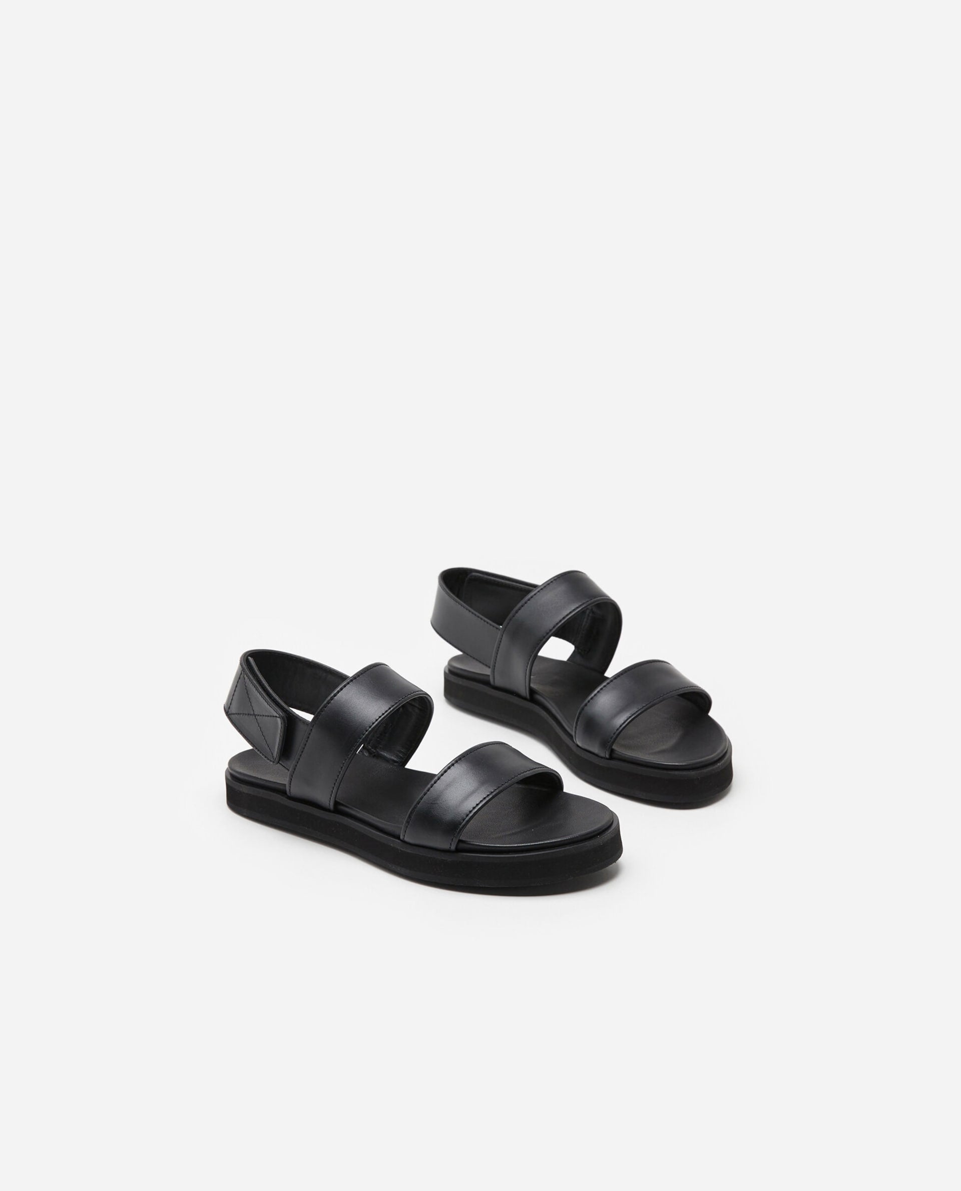 Lynn Black Leather Sandals 22010720801-001 - 3