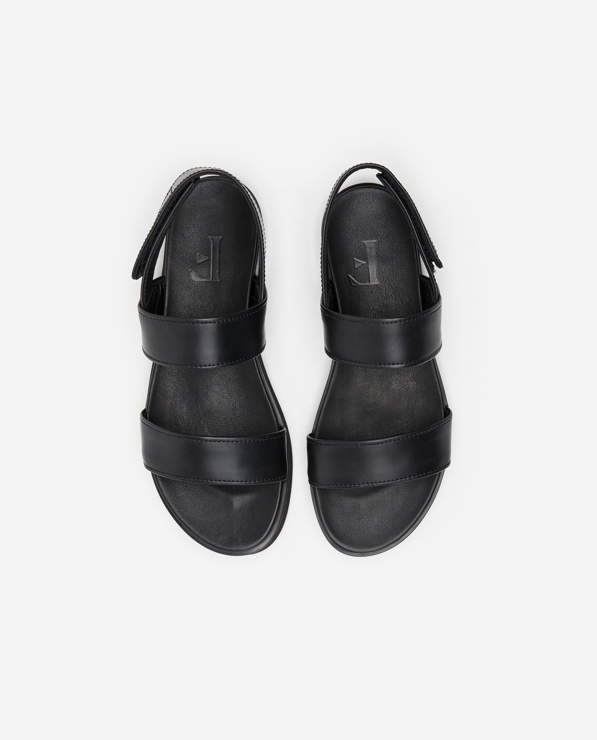 Lynn Black Leather Sandals 22010720801-001 - 4