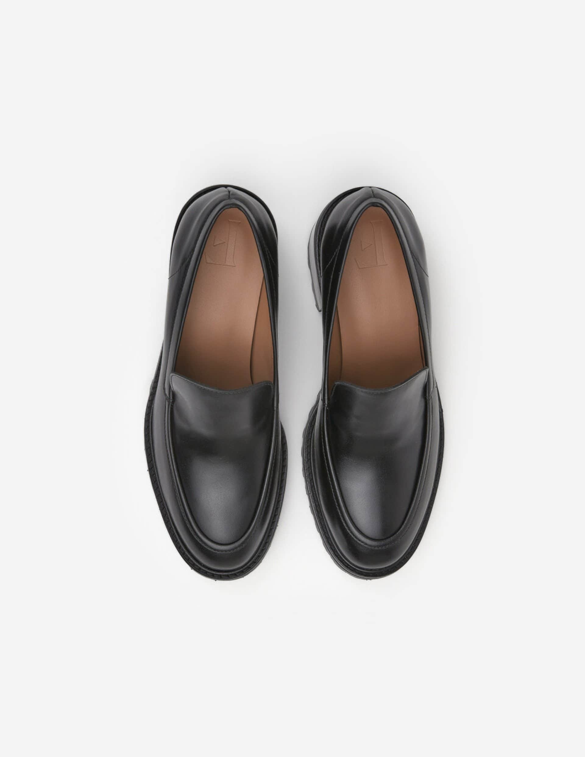 Saga Black Leather Heeled Loafers 22020423501-001-4