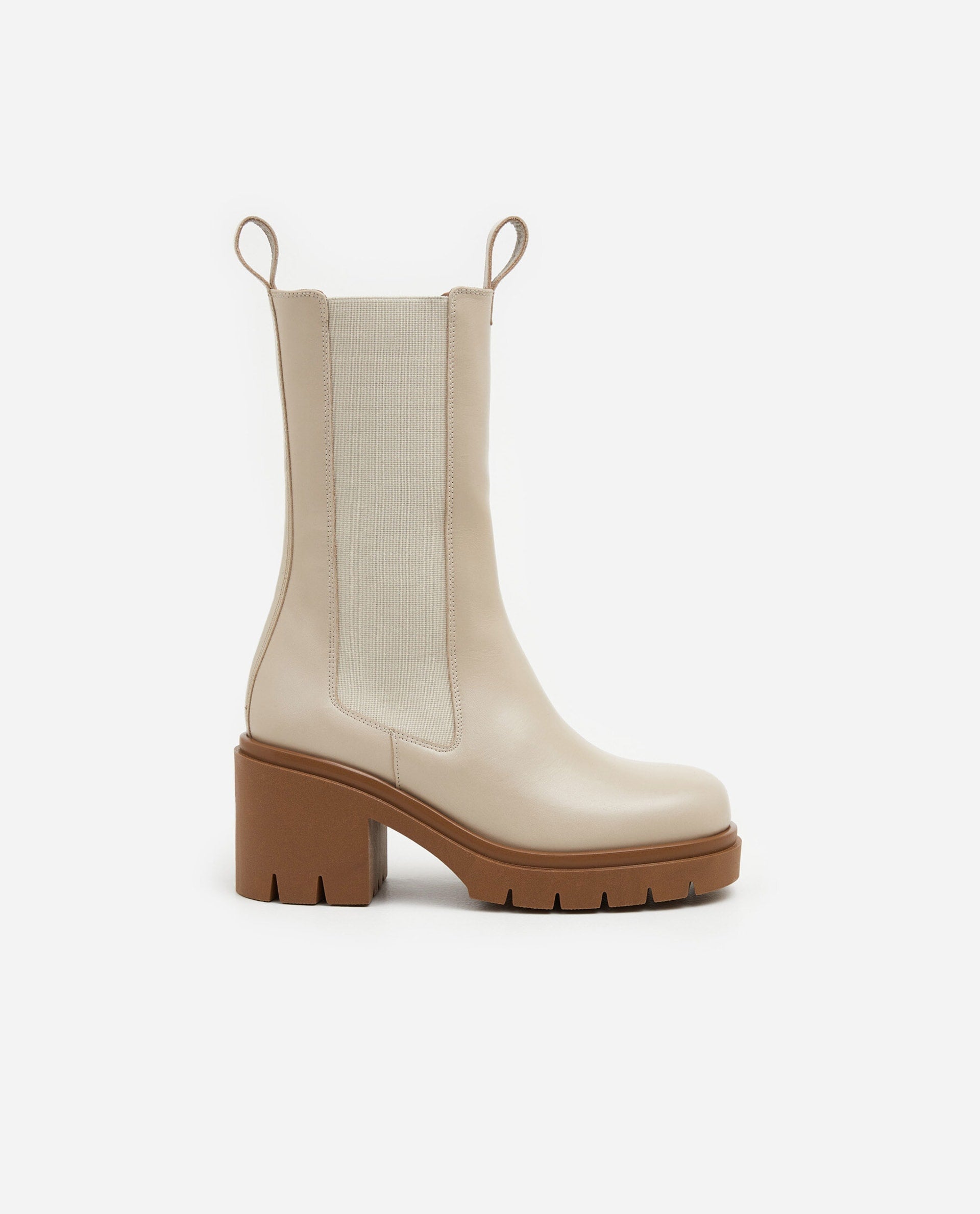 Lulu Creme Leather Chelsea Boots 22020803501-015-CREME -5