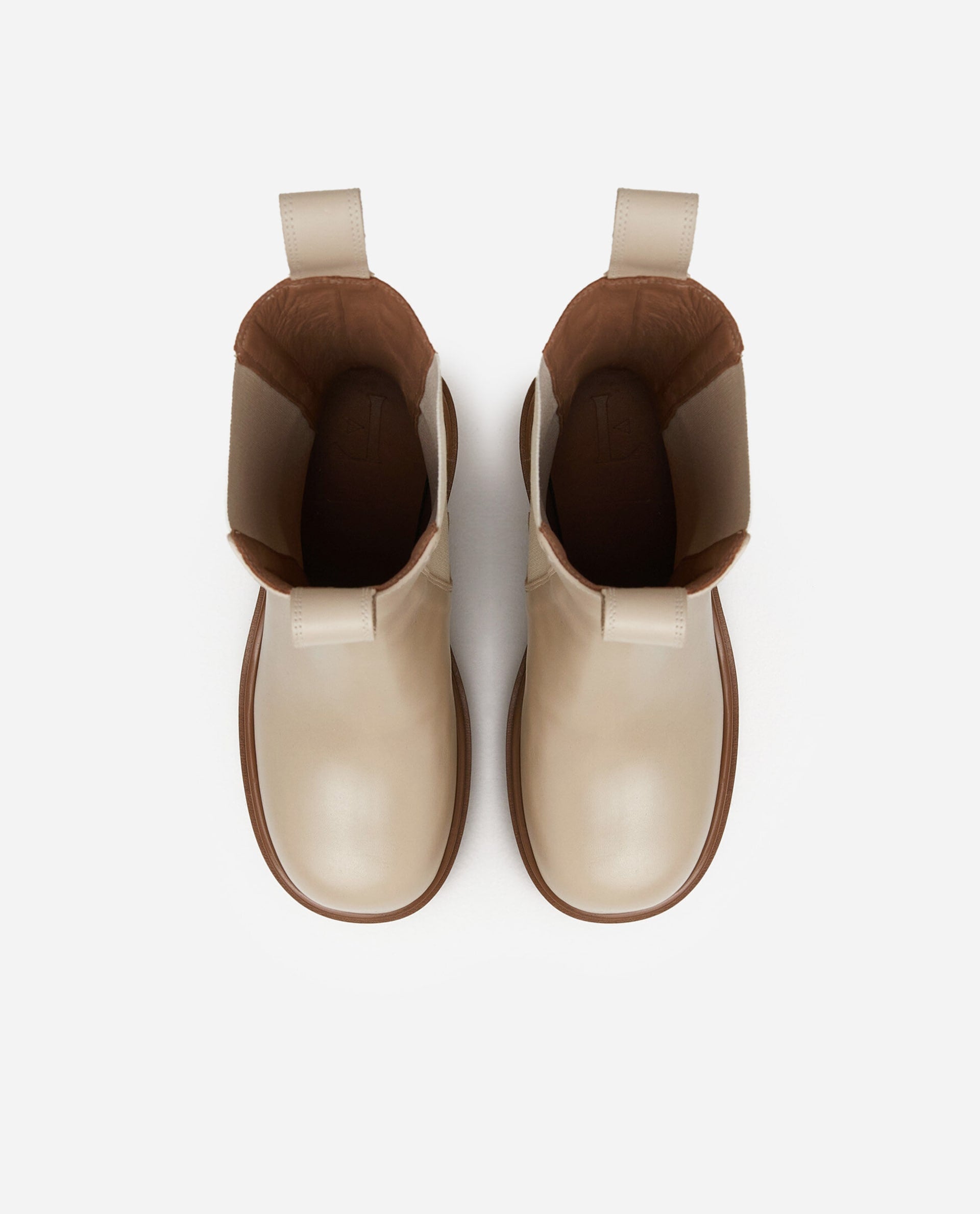 Lulu Creme Leather Chelsea Boots 22020803501-015-CREME -3
