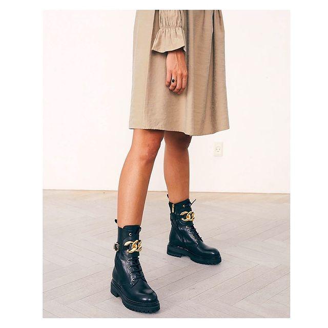 Maddy Black Combat Boots Maddy-Blk - 8