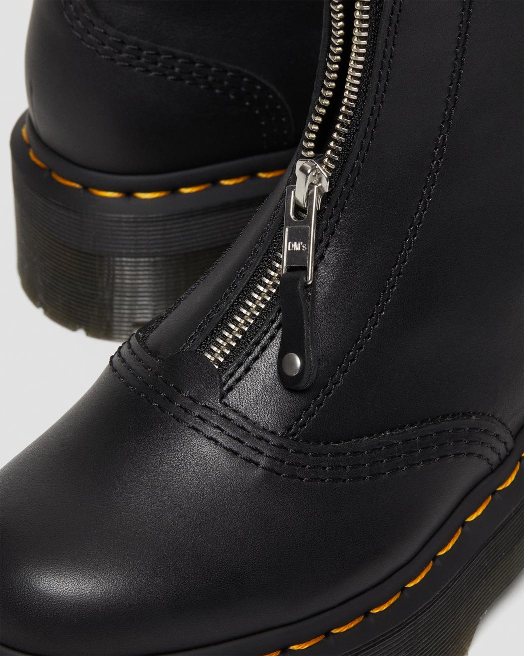 Jetta Zipped Black Leather Platform Boots DM27656001 - 7