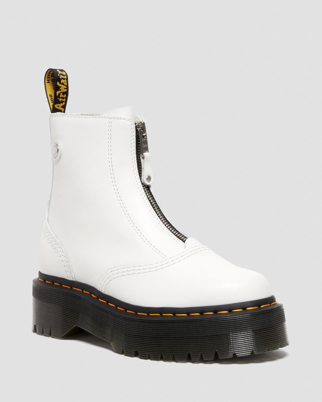 Jetta Zipped White Leather Platform Boots DM27656100 - 5