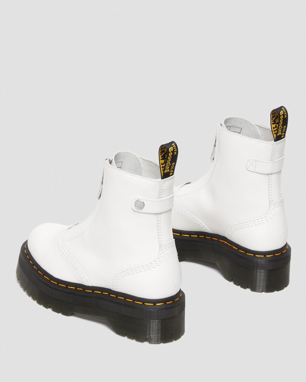 Jetta Zipped White Leather Platform Boots DM27656100 - 3