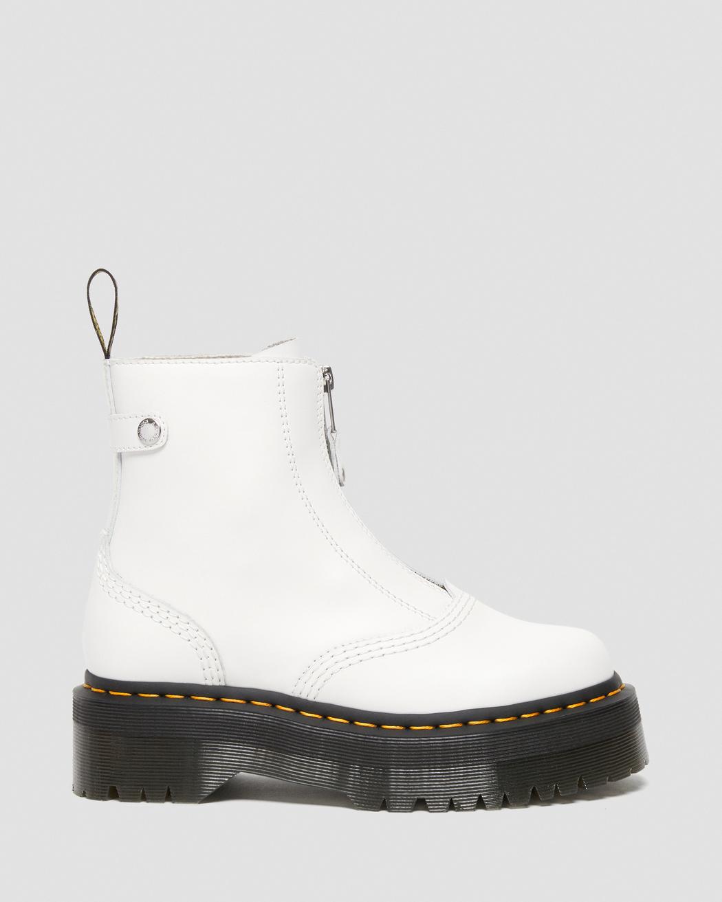 Jetta Zipped White Leather Platform Boots DM27656100 - 8