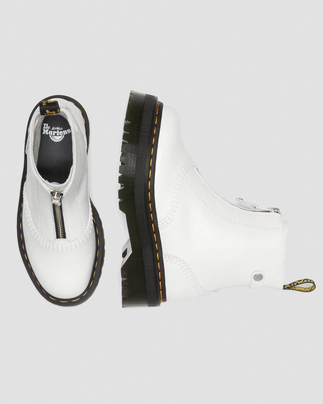 Jetta Zipped White Leather Platform Boots DM27656100 - 4