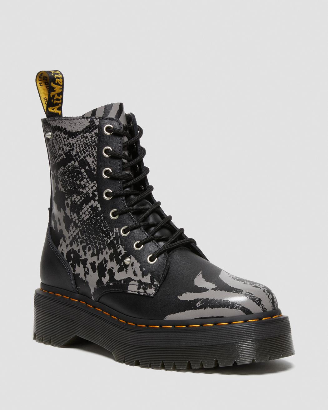 Jadon Animal Clash Leather Platform Boots DM27669001 - 5
