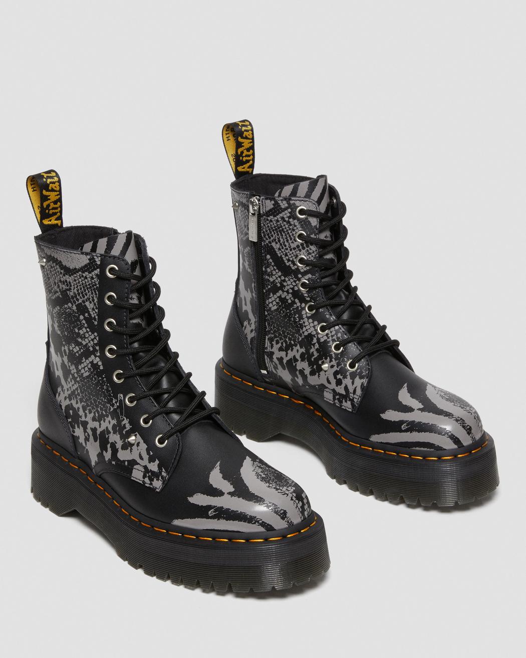 Jadon Animal Clash Leather Platform Boots DM27669001 - 3