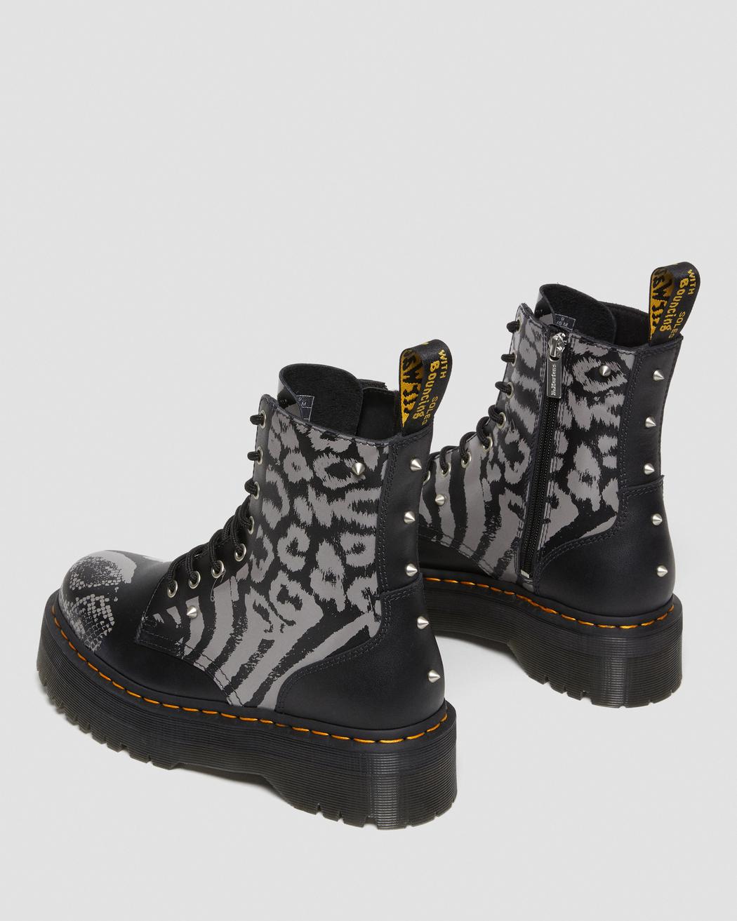 Jadon Animal Clash Leather Platform Boots DM27669001 - 4