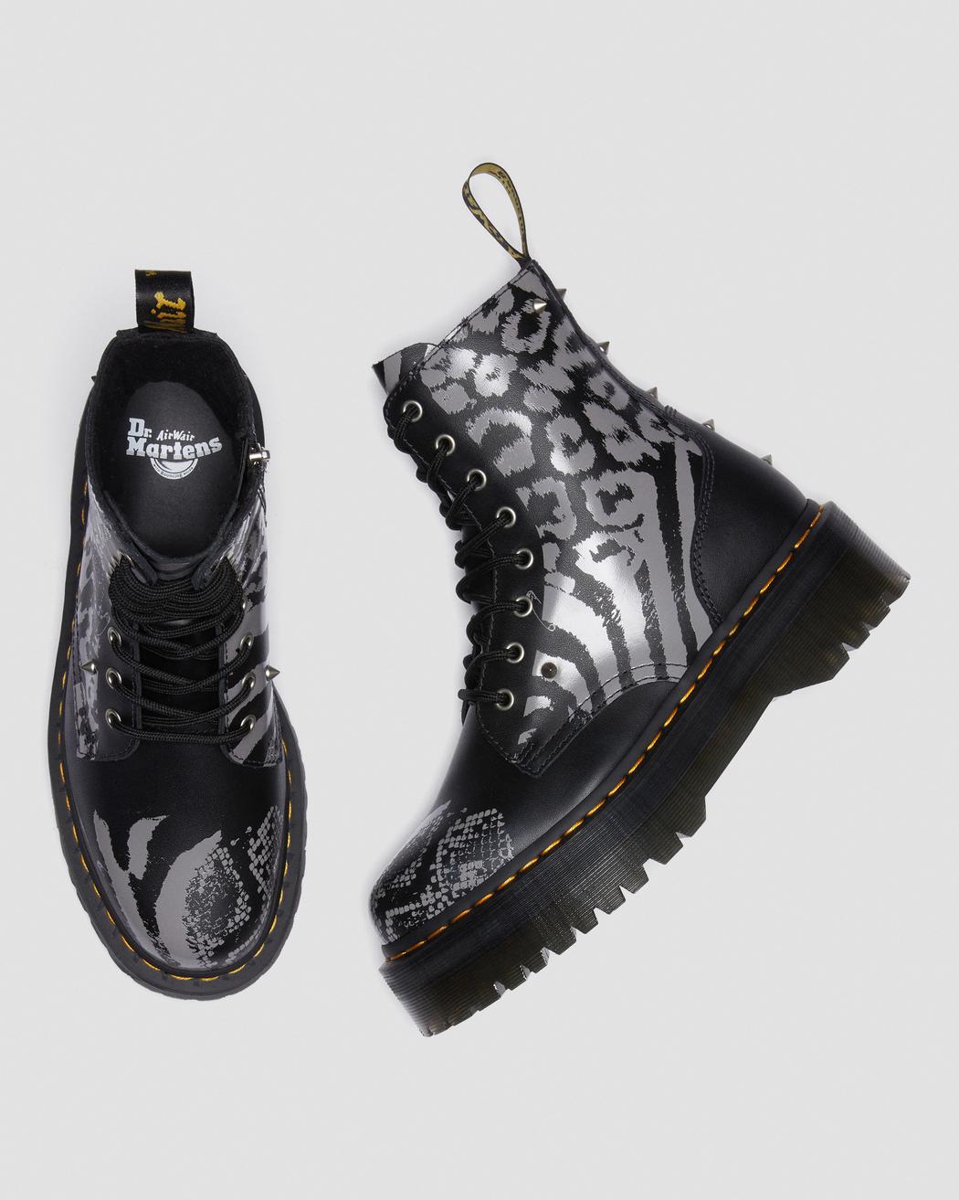 Jadon Animal Clash Leather Platform Boots DM27669001 - 6