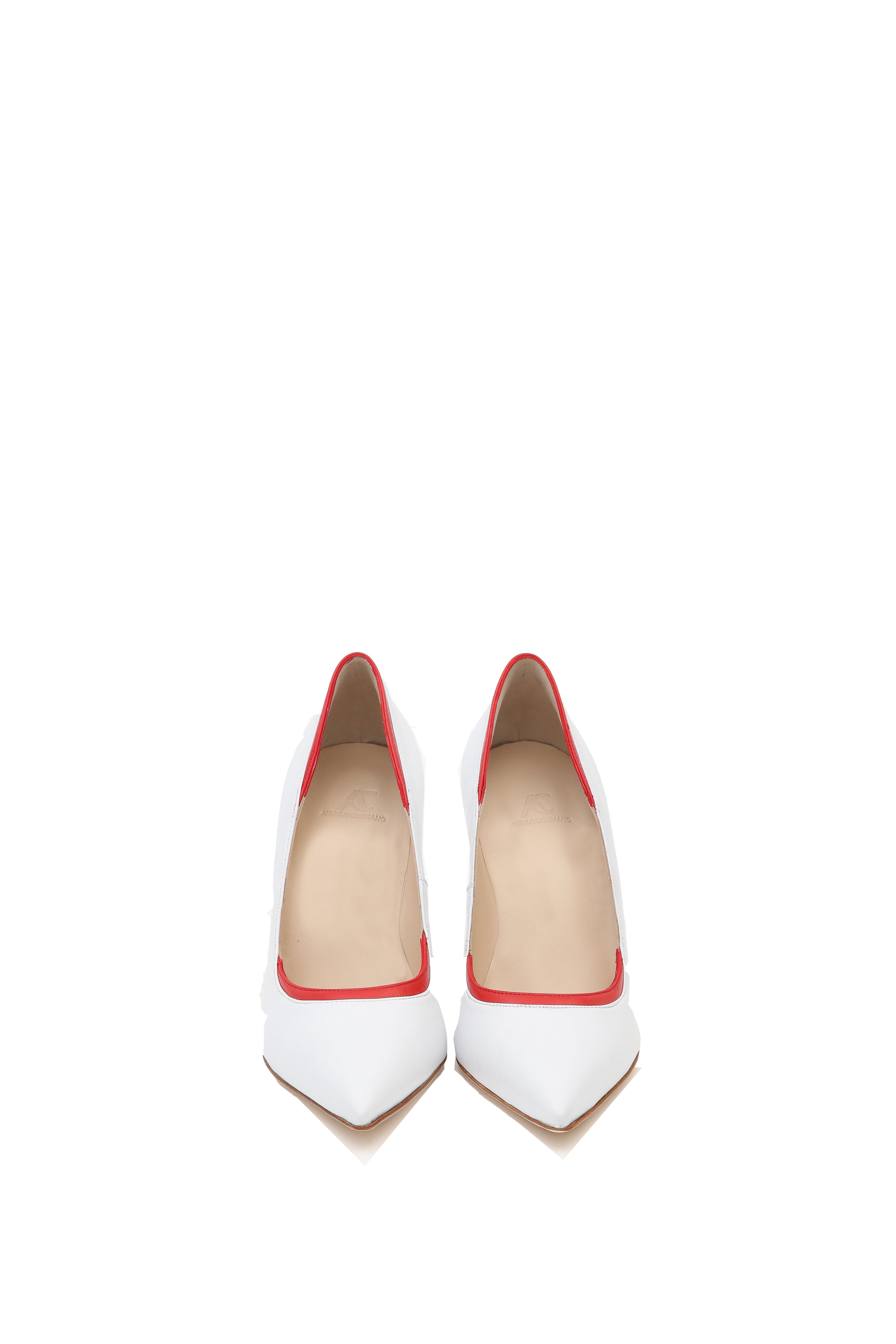 Anna Milky White and Ruby Red Pumps