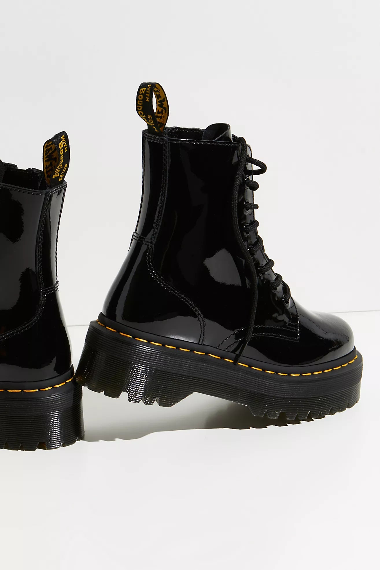 Dr. Martens Jadon Black Patent Leather Platform Boots