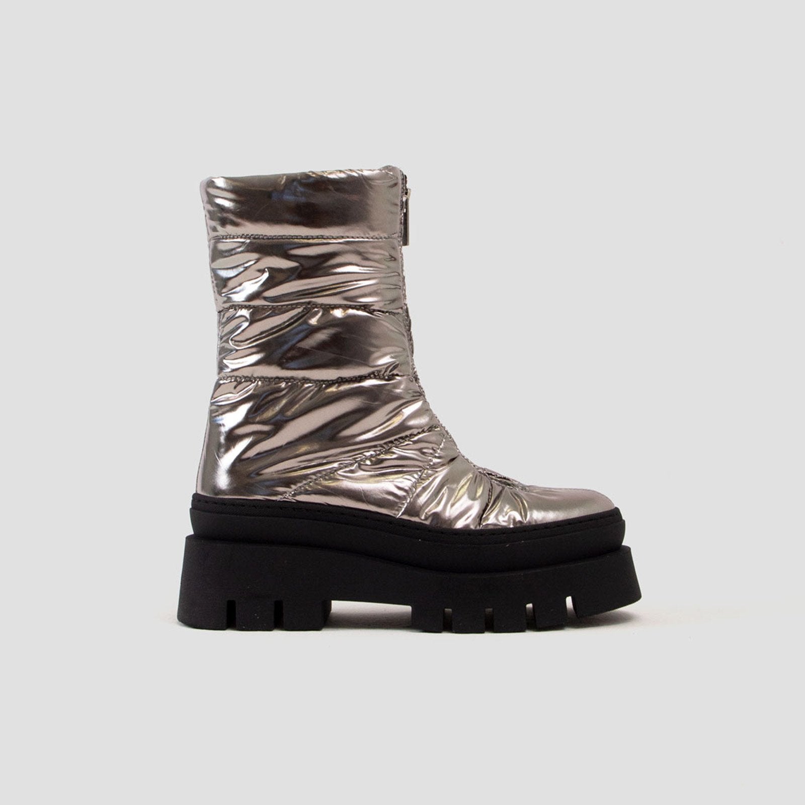 Evi-Ann Front Zip Gunmetal Chunky Boots 47379-P-1248 - 07