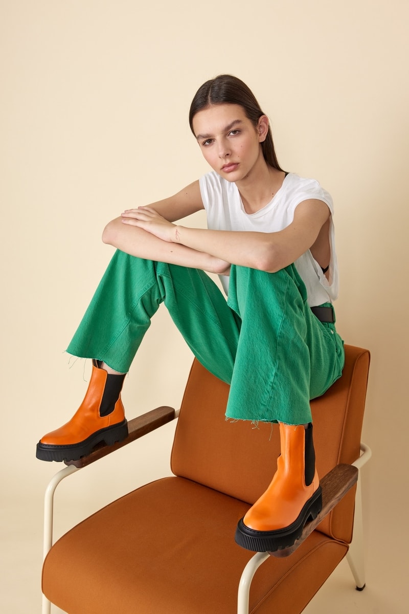 Trixy Orange Chelsea Boots LAST1632 -2 a