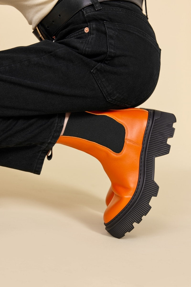 Trixy Orange Chelsea Boots LAST1632 - 2