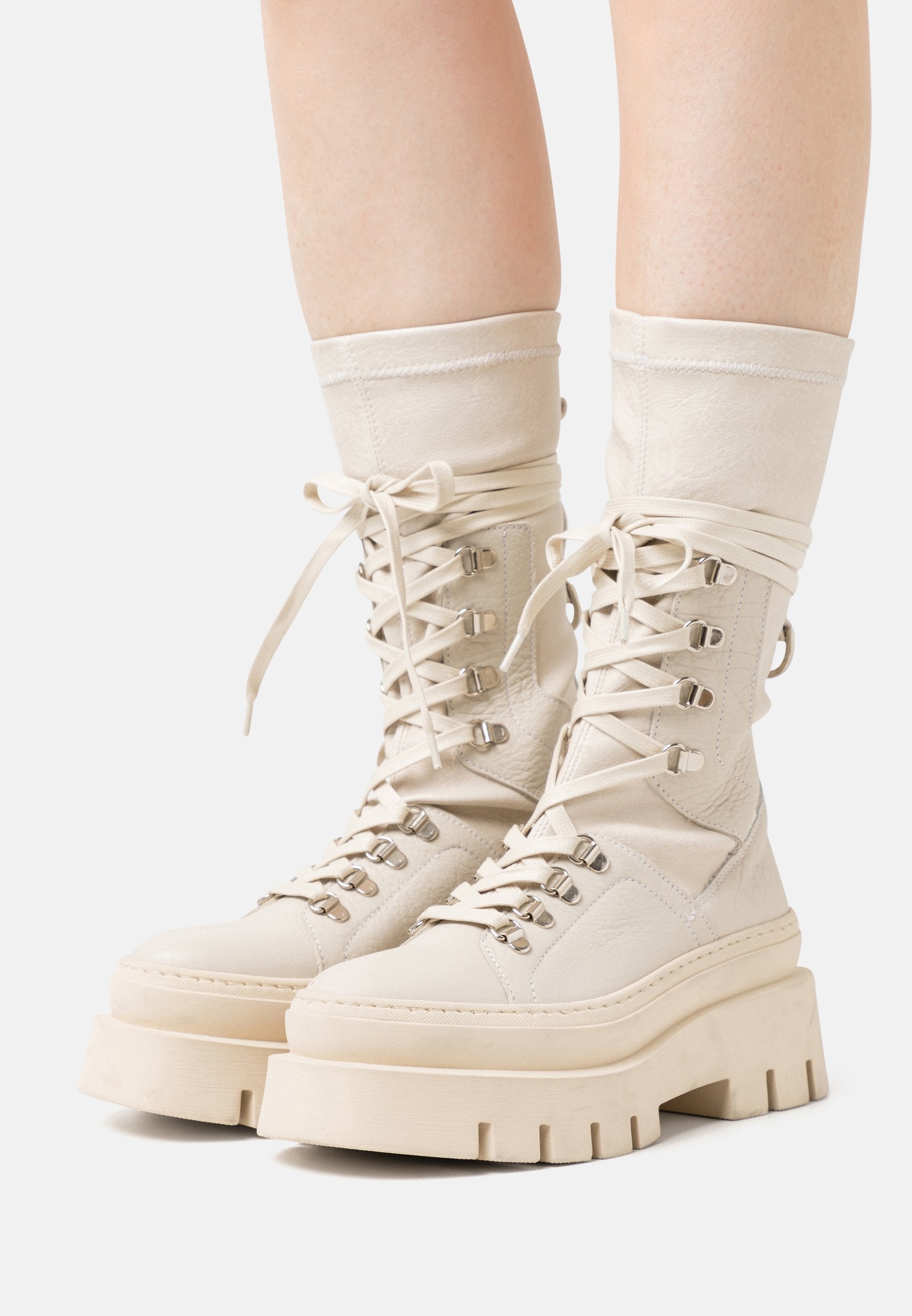 Evi Ann Creme White Biker Boots 47425-G-3619 - 8